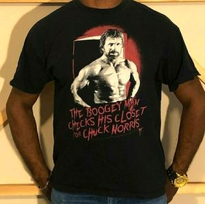 Chuck Norris black graphic tee